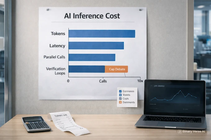 Societies of Thought showing inference cost and latency bars.
