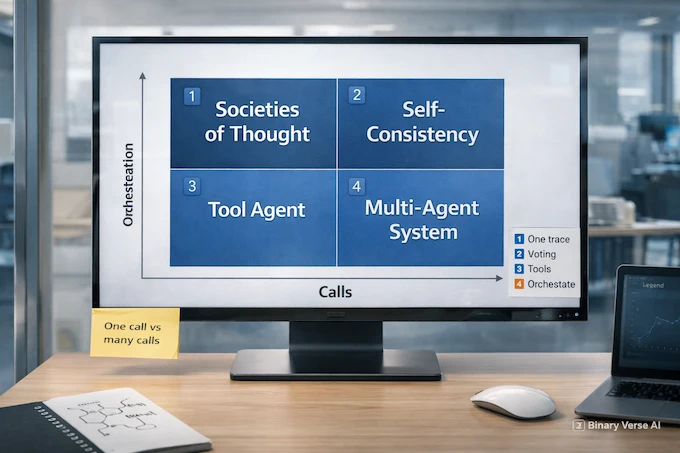 ocieties of Thought vs agents matrix, one call to many.