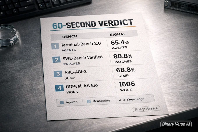 Claude Opus 4.6 Benchmarks 60-second verdict table