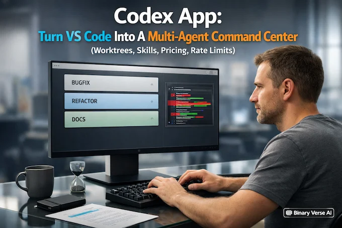 Codex App cover showing multi-agent command center workflow