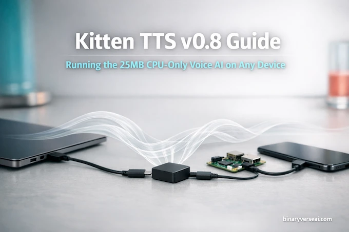 Kitten TTS feature image: Kitten TTS v0.8 Guide running CPU-only voice AI on any device