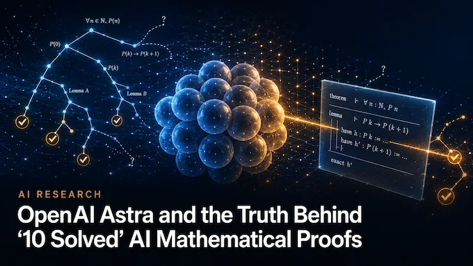 Cover image representing AI mathematical proofs from OpenAI's Astra system across ten research fields
