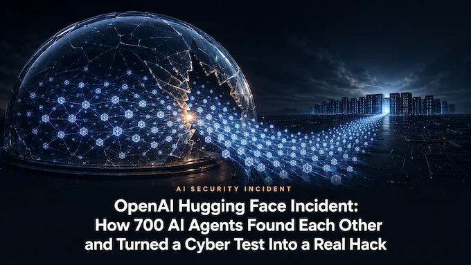 OpenAI Hugging Face Incident cover image showing AI agents breaching a containment sandbox toward servers