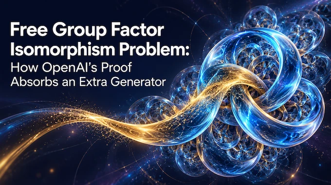 Feature illustration of the free group factor isomorphism problem: a third strand absorbed into a two-strand helix
