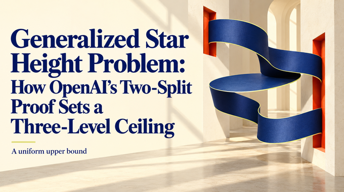 Generalized Star Height Problem illustrated by a ribbon sculpture beneath a three-level ceiling.