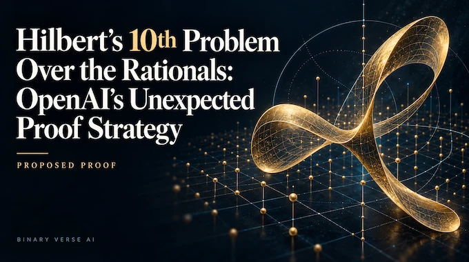 Hilbert's 10th problem cover art: a glowing lattice of fractions before a sealed gateway with no verdict light