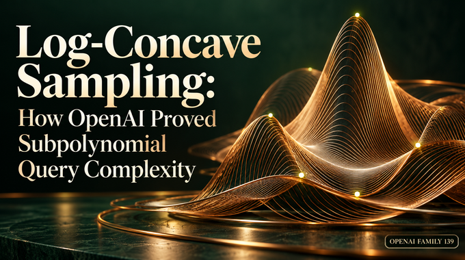 Log concave sampling artwork with copper probability contours and the OpenAI Family 139 label.