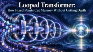 Looped Transformer: How Fixed Points Cut Memory Without Cutting Depth