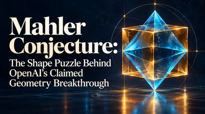 Glowing wireframe cube and octahedron illustrating the Mahler conjecture and its polar duality