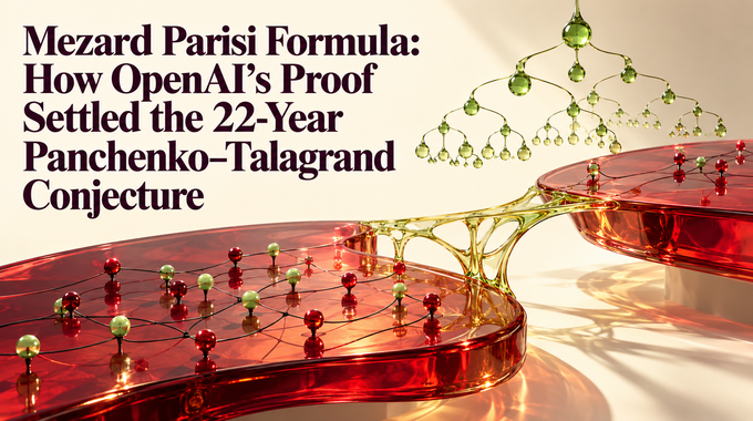 Mezard Parisi formula: glass surfaces joined by a branching bridge symbolize the missing lower bound.
