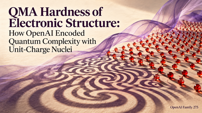 QMA hardness of electronic structure shown as unit-charge nuclei casting a complex quantum labyrinth.