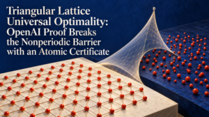 Triangular Lattice Universal Optimality: OpenAI Proof Breaks the Nonperiodic Barrier with an Atomic Certificate